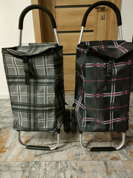 Wózek na zakupy aluminiowa rama duże koła na łożyskach
