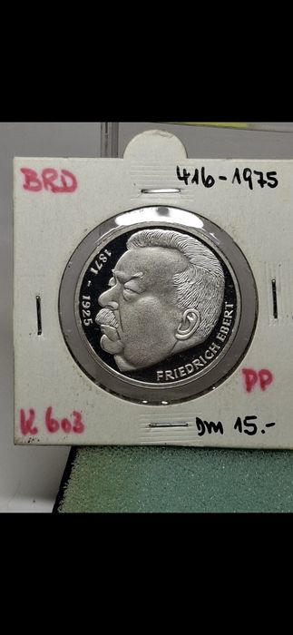 5 Mark JFriedrich Ebert 1975r srebro