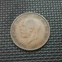 *WIELKA BRYTANIA [1096] *ONE 1 PENNY 1928 George V Numizmatyka monety
