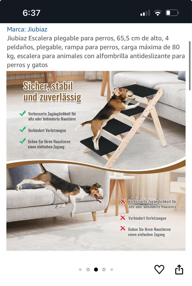 Escada dobrável para animais