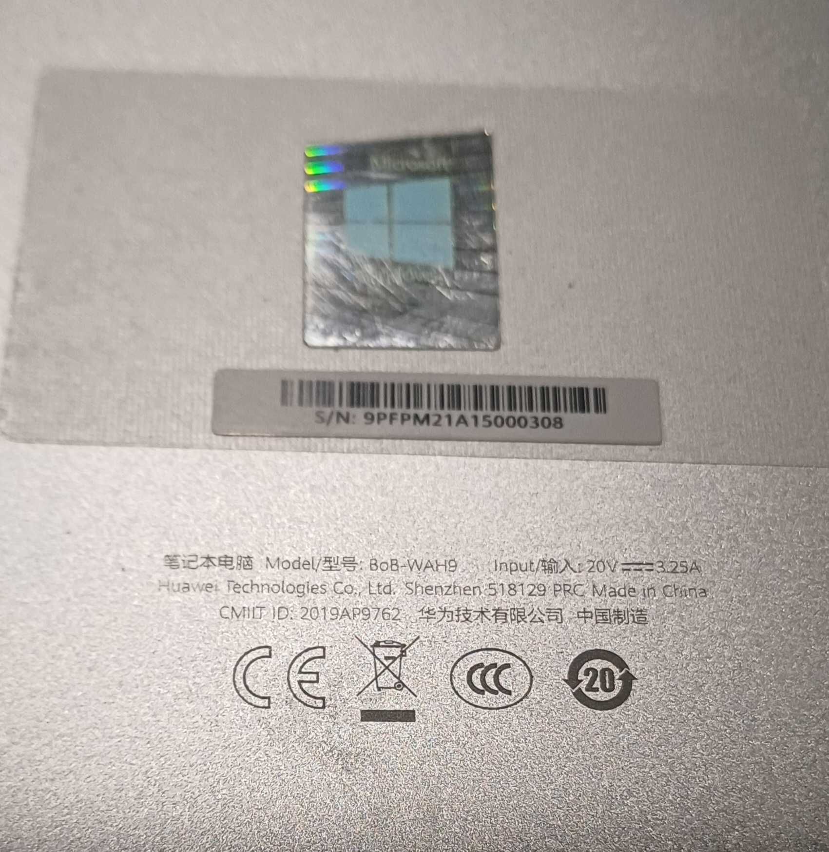 Komputer Huawei Matebook D15 uszkodzona płyta główna matryca i inne Ok