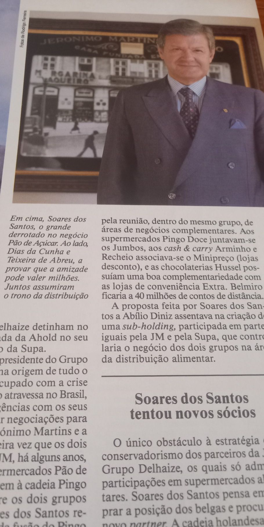 Soares dos Santos da Jerónimo Martins na Exame 42 de 1992