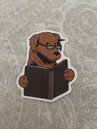 Autocolante/ Sticker de cão a ler