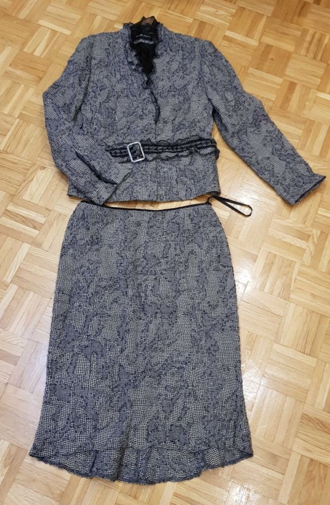 Elegancki komplet żakiet garsonka spódnica marynarka