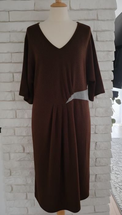 Brokatowa sukienka karnawał święta xxxxl 52 54