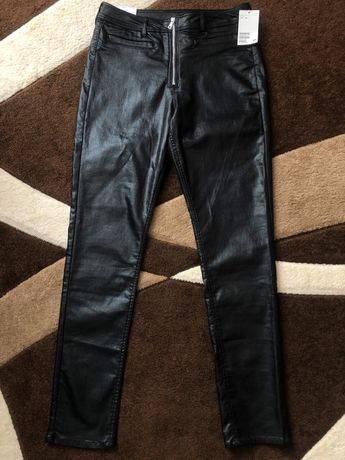 Новые женские кожаные штаны жіночі шкіряні штани брюки ХМ HM H&M 28 S