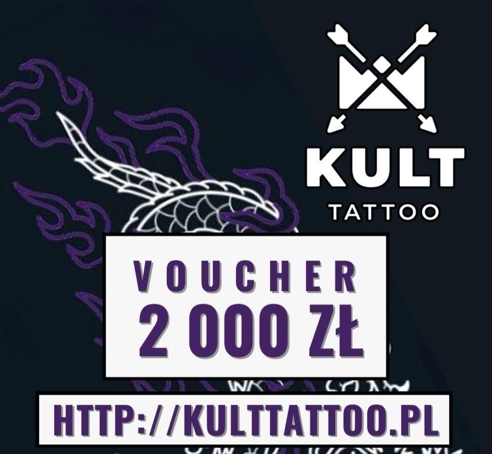 Voucher na tatuaż 2000 zł do Kult Tattoo Studio w Krakowie
