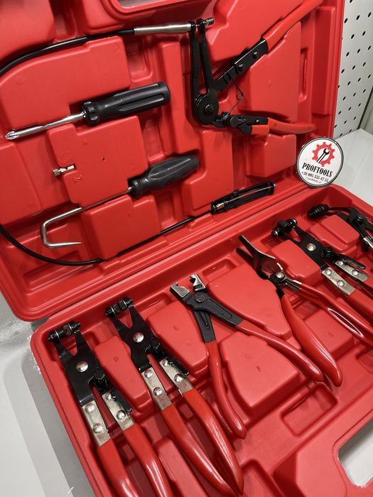 Набор клещей для снятия хомутов, 9 предметов