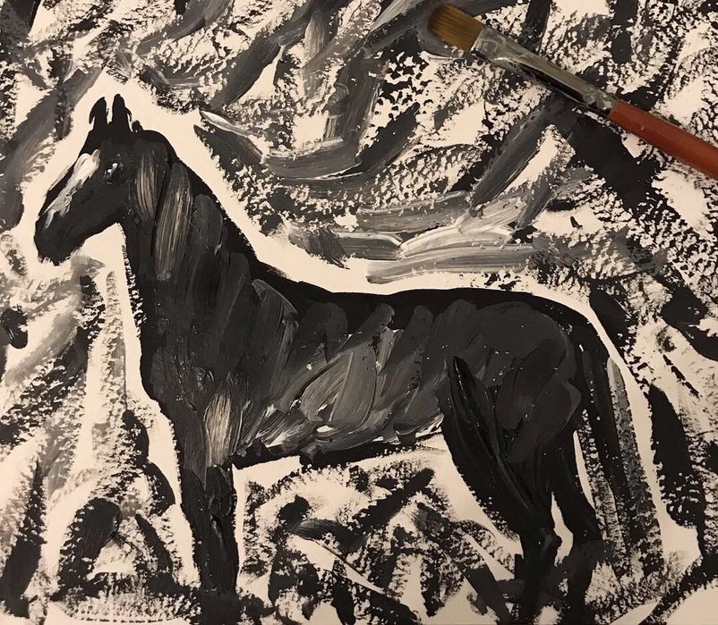 Картина Лошадь, конь, подарок, декор, лофт, сканди, интерьер, подарок.