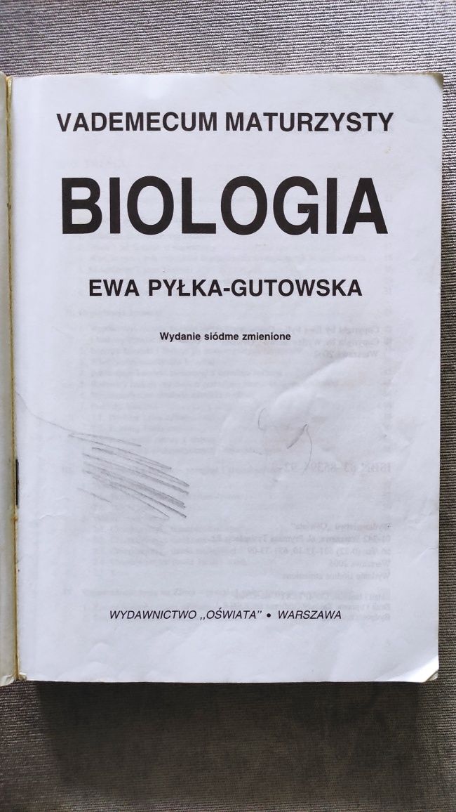 Vademecum maturzysty biologia repetytorium matura liceum technikum