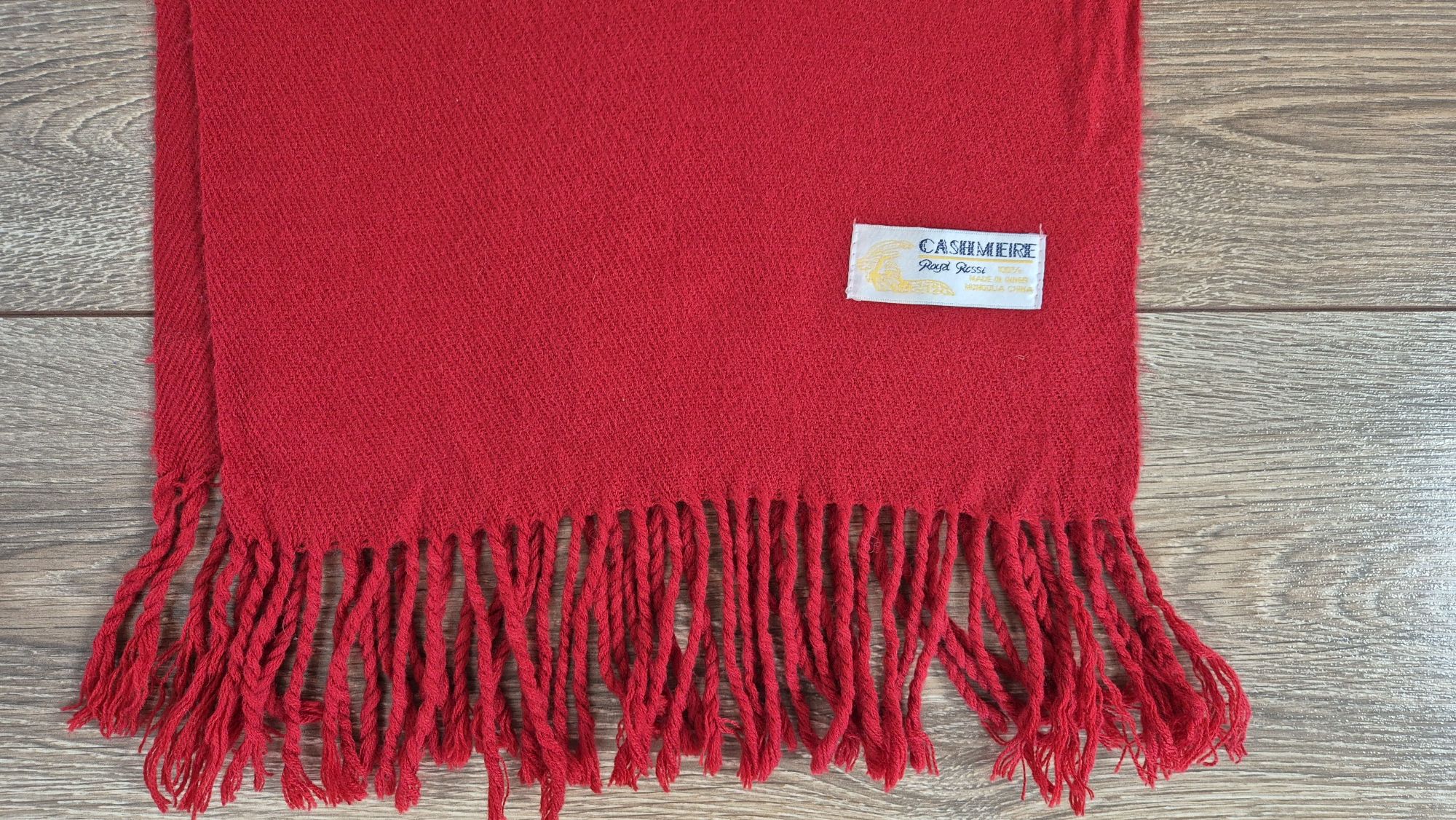 Szalik szal czerwony damski męski 100 kaszmir cashmere czerwony