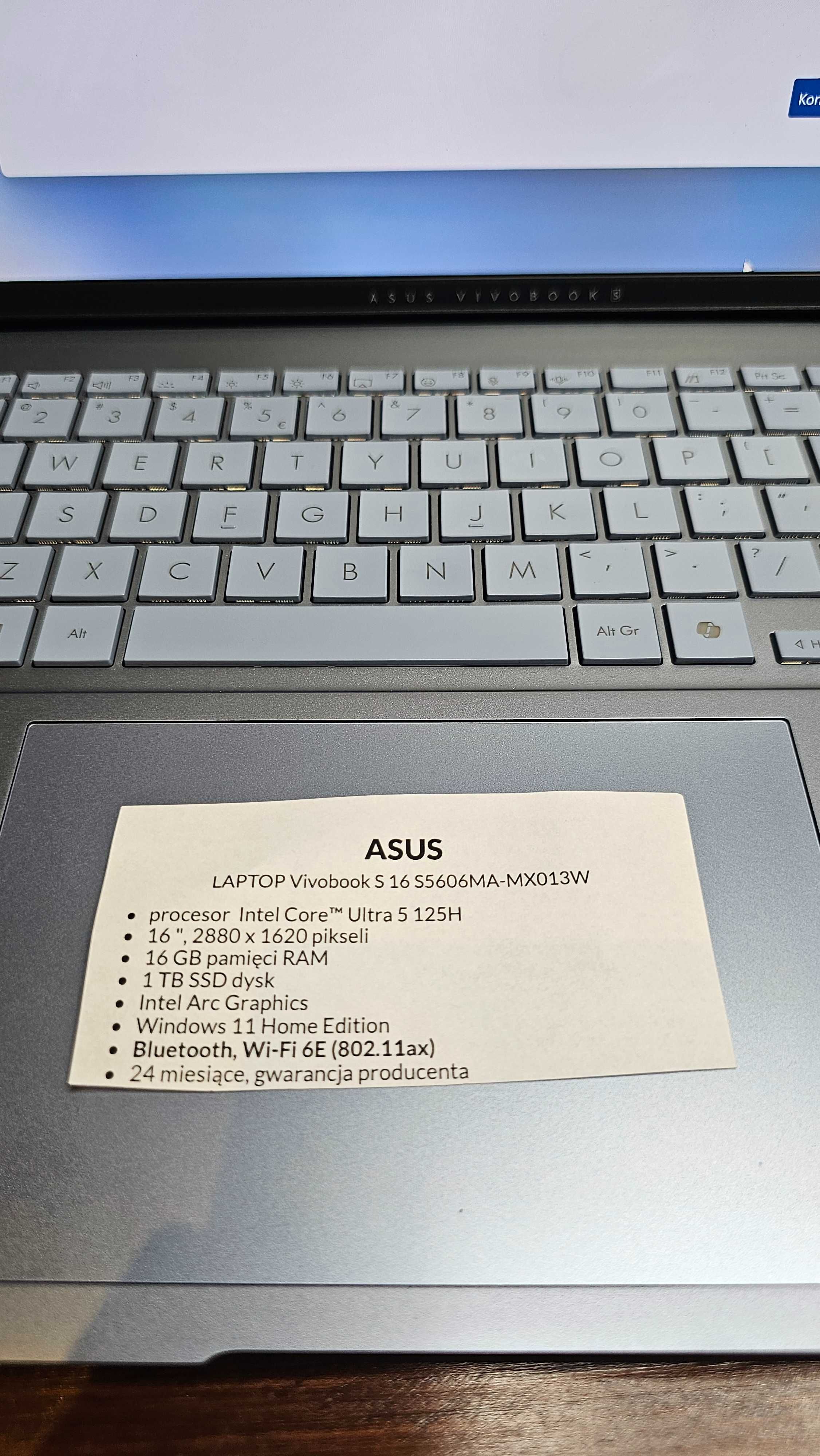 NOWY Laptop Asus Vivobook S 16 S5606MA-MX013W GWARANCJA 2 LATA