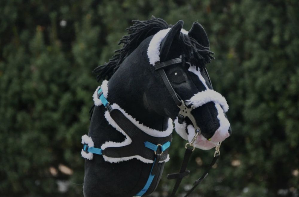 Hobby horse lekki kij ogłowie skokowy kary czarny