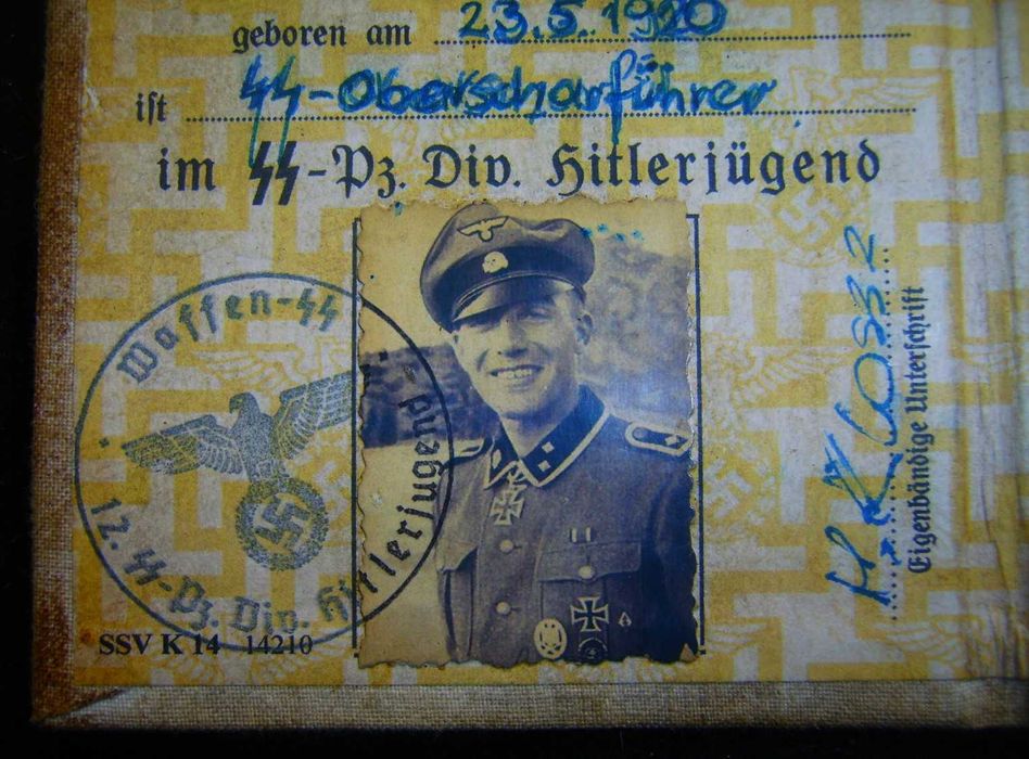 Legitymacja Oficera Waffen SS 1941r + Zardzewiała Klamra SS