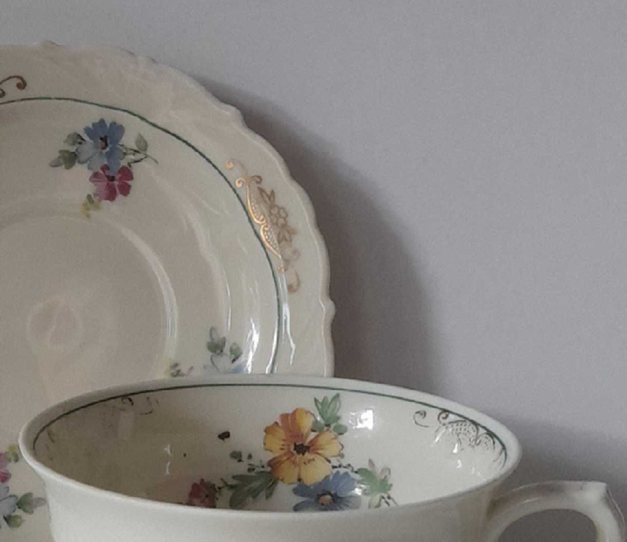 Retro Filiżanka Spodek do Herbaty Kawy Porcelana Bawaria Niemcy