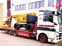 Transport maszyn ,towarów i usługi pojazdami HDS i laweta