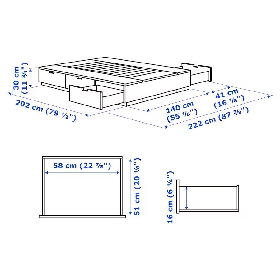 Cama de casal com arumação
