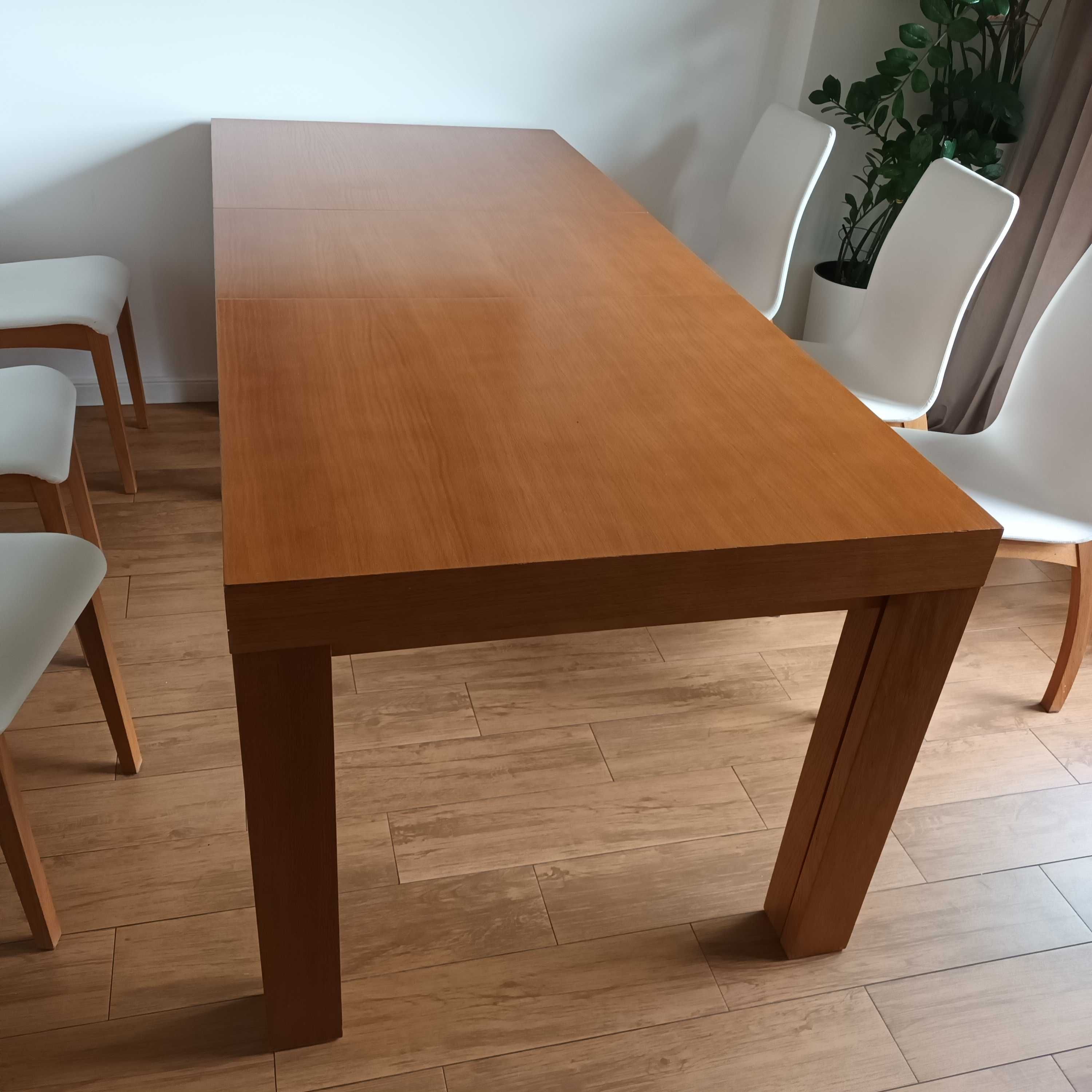 długi stół drewniany rozkładany do 360 cm, fornirowany 160x 90 cm