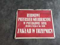 Stara metalowa tablica PRL