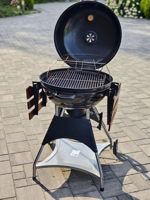 Grill ogrodowy węglowy z termometrem i kółkami