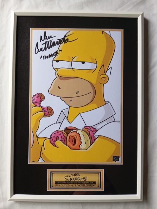 Moldura Série The Simpsons Homer Simpson com Autógrafo (A4)