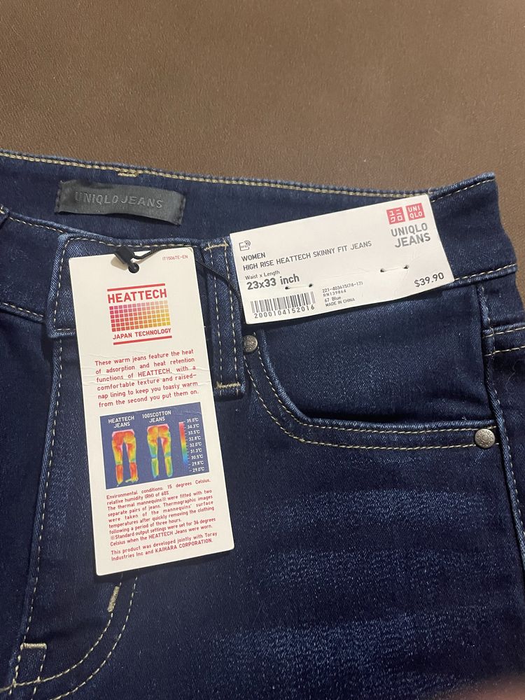 Женские утепленные джинсы Uniqlo HEATTECH SKINNY FIT JEANS 23 размер