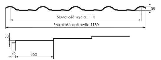 Blachodachówka Argilla j.brąz SSAB GreenCoat Crown BT GREY 2H3 50lat