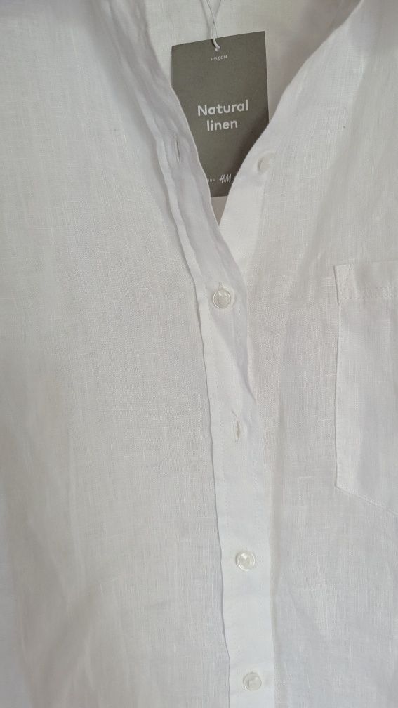 Koszula 100% lniana damska H&M