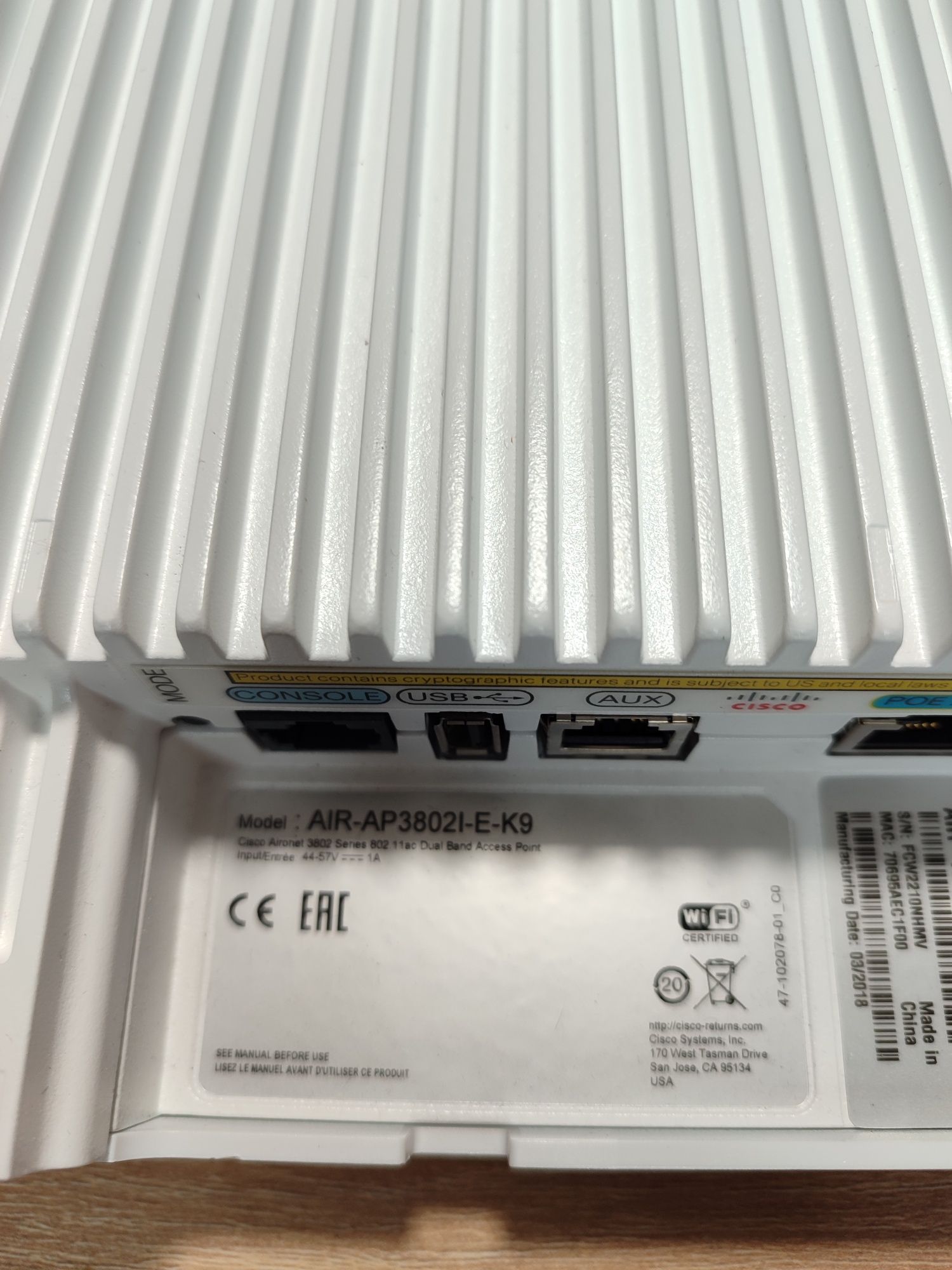 Cisco AIR-AP3802I-E-K9 Точка доступу