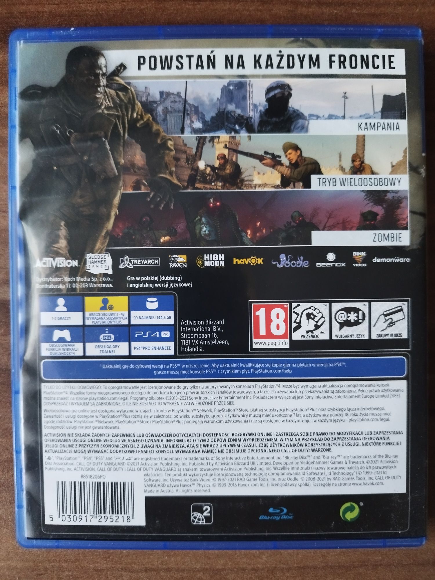 Call of Duty VANGUARD Dubbing PL Ps4 Ps5