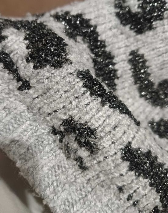 Sweter sweterkowa tunika Primark 122 w panterkę panterka błysk glamour