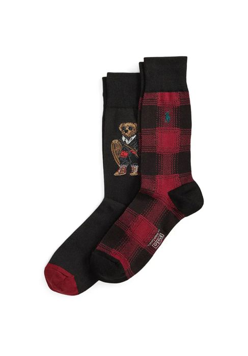 Шкарпетки чоловічі з ведмедиком Polo Bear Ralph Lauren 2-pack чорні
