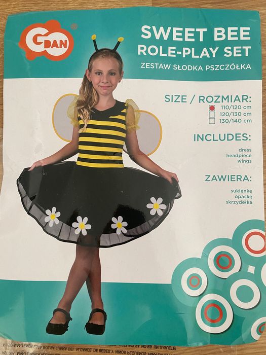 Strój sukienka pszczółka dla dziewczynki 110-116
