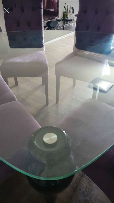 6 Cadeiras + tampo vidro circular