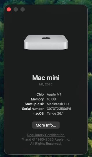 Apple Mac Mini M1 16GB 512GB