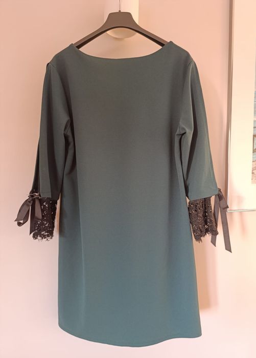 Prosta sukienka butelkowa zieleń r. 36/38