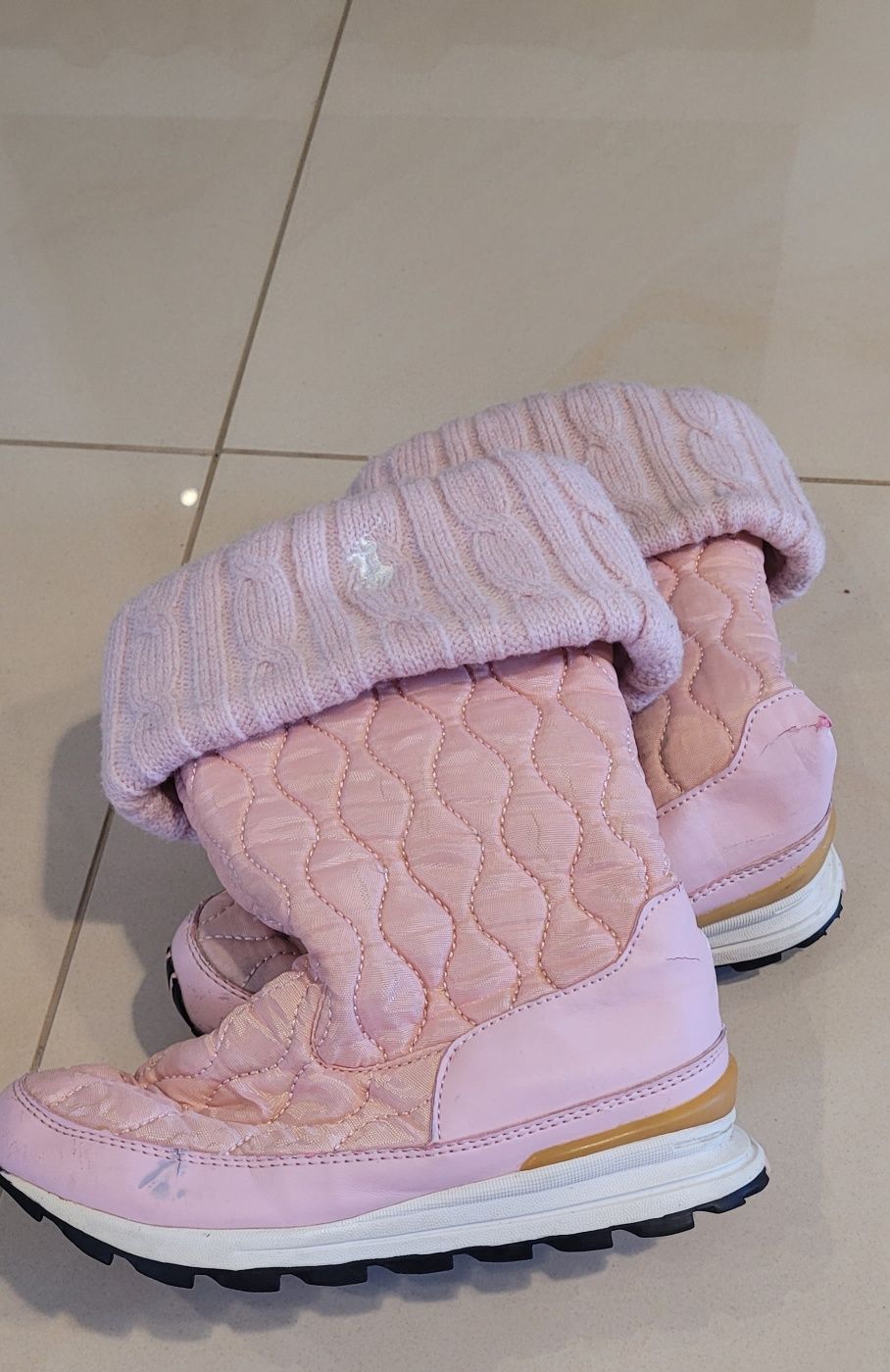 Buty kozaki zimowe różowe Polo