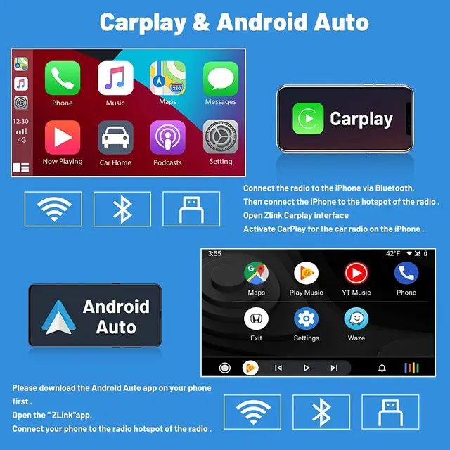 Rádio 9" android Honda CIVIC 2012 a 2015 CARPLAY WIFI GPS 2/32GB Novo