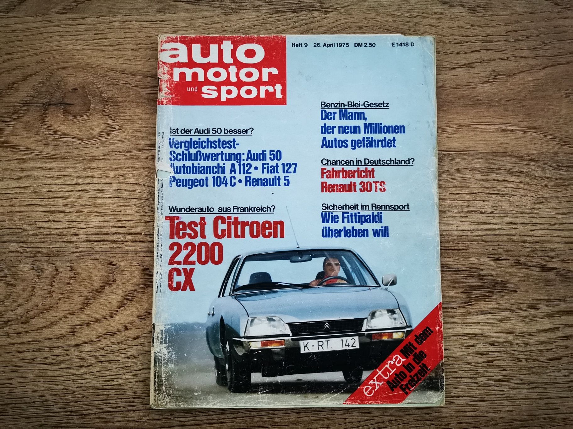 Czasopismo Auto Motor und Sport z kwietnia 1975 roku (j. niemiecki)