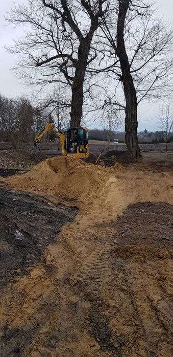 Usługi minikoparką, roboty ziemne, wykopy, wiertnica, niwelacja terenu