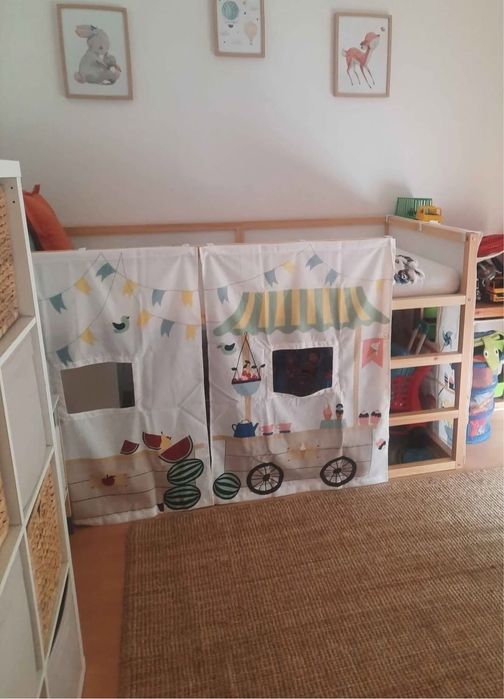 Cama reversivel branco / pinho