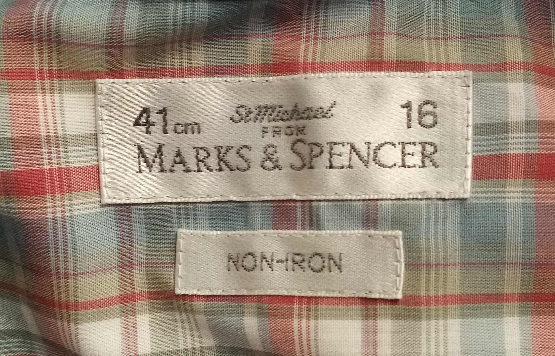R) MARKS&SPENCER męska koszula kratka kr.rękaw roz.L/XL