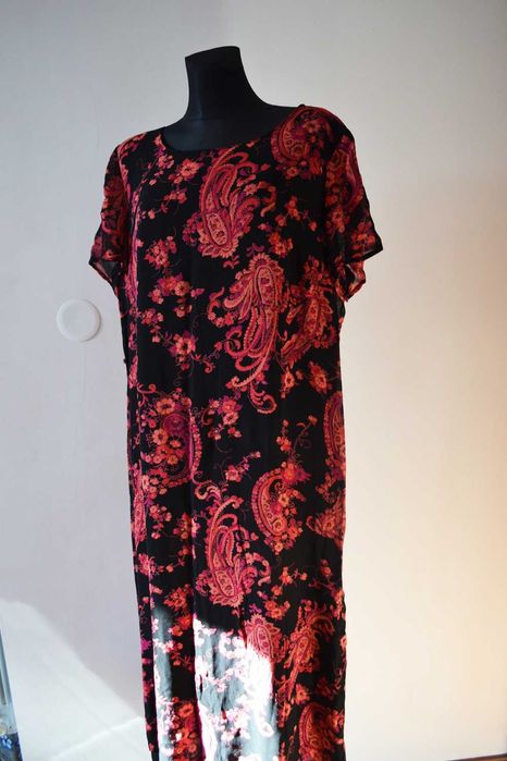 Elegancka sukienka długa we wzory Style&Co 4XL 48 50