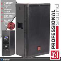 Coluna amplificada BST 1200W 15" Bluetooth+2 x line  DSP qualidade TOP