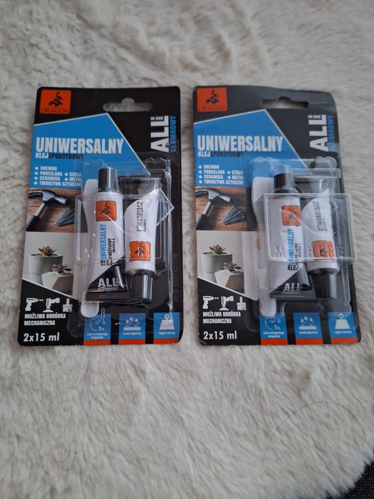 Klej uniwersalny epoksydowy dwuskładnikowy 2x15ml Dragon - 2 kpl.