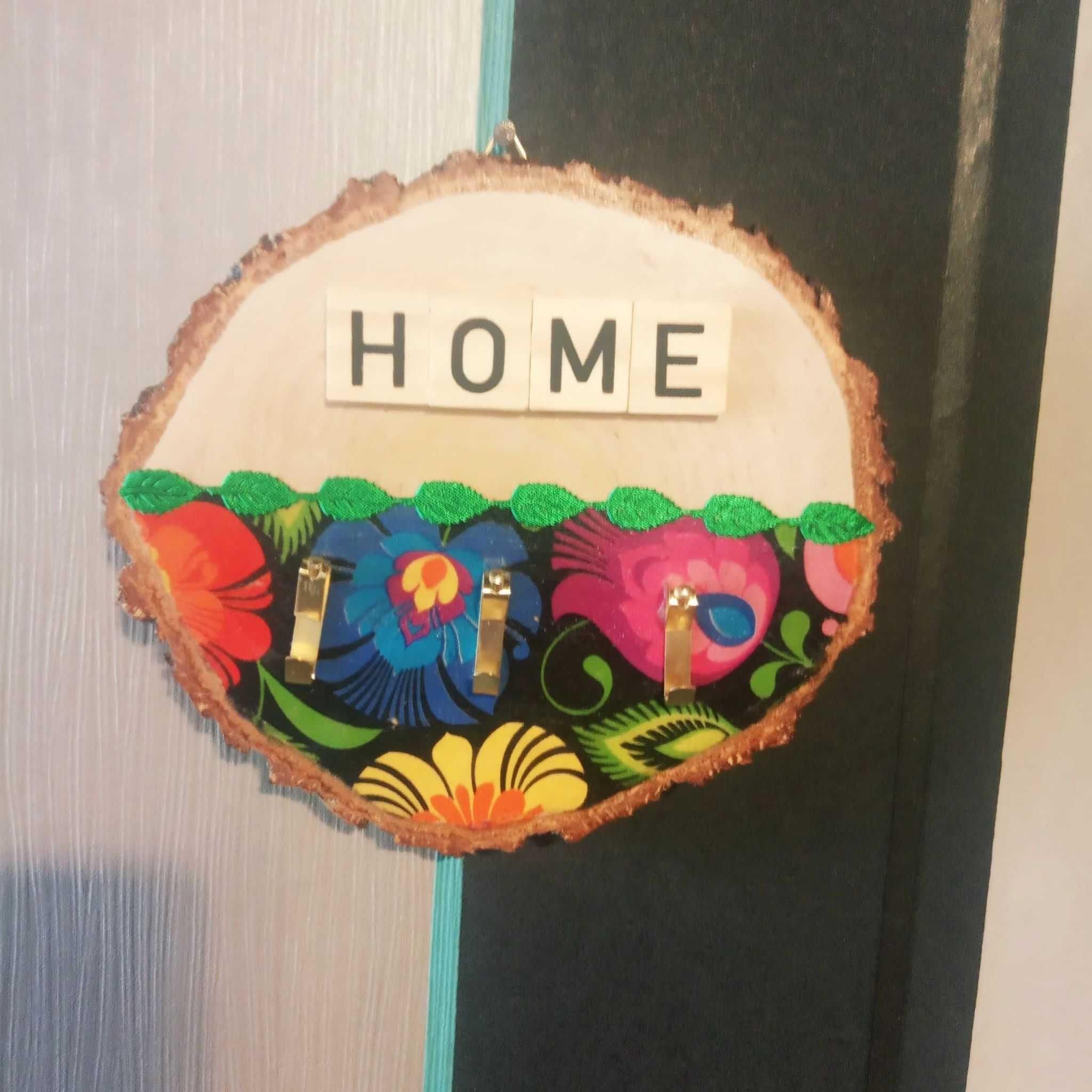 wieszak na klucze handmade - łowicka wycinanka