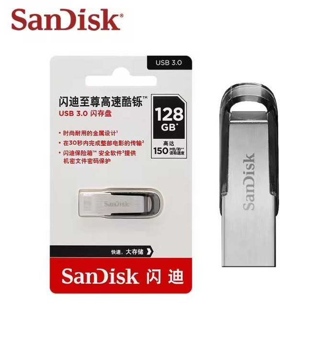 SanDisk-Ultra Flair CZ73 USB 3.0 Flash Drive de 64GB, Novo.
