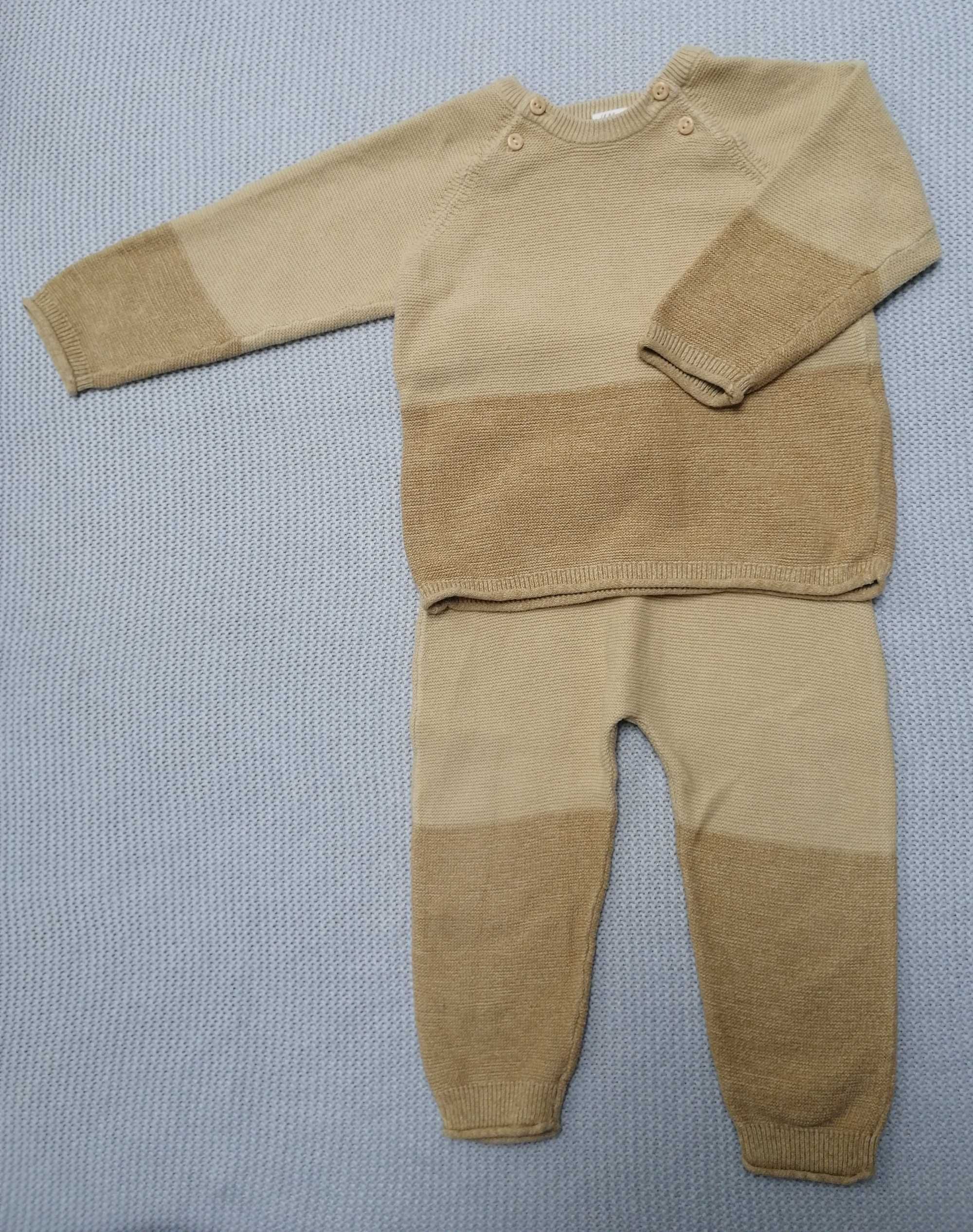 Komplet niemowlęcy/dziecięcy, sweterek+spodnie, H&M, rozmiar 80
