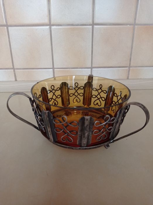 Vintage cukiernica platerowana Hefra PRL