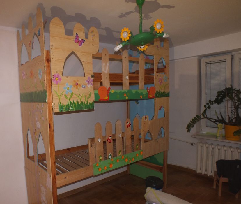 Żyrandol dla dziewczynki i zasłonka kwiatek antresola na życzenie